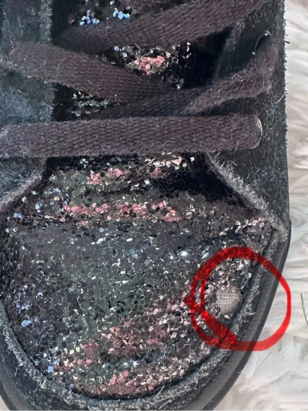UGG J I Heart Hi Top Glitter Black Sneakers size 13